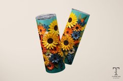 3D Sunflowers Paper Art 20oz Sublimation Tumbler Wrap Design Product Image 3