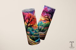 3D Colorful Paper Art Landscape Sublimation Tumbler Wrap Product Image 3