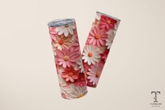 3D Pink and White Daisy 20oz Sublimation Tumbler Wrap Product Image 4