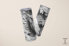3D White Owl Relief 20oz Sublimation Tumbler Wrap Design Product Image 3