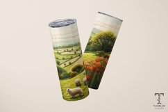 3D Embroidered Floral Landscape Sublimation Tumbler Wrap Product Image 3
