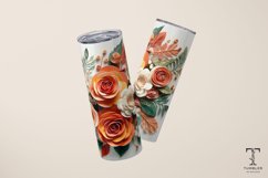 3D Orange Flowers 20oz Sublimation Tumbler Wrap Design Product Image 4