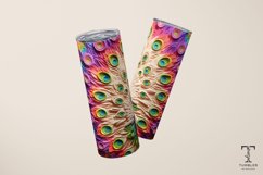 3D Colorful Rainbow Peacock Sublimation Tumbler Wrap Product Image 3