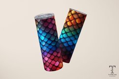3D Rainbow Colors Dragon Scale 20oz Sublimation Tumbler Wrap Product Image 4