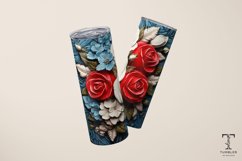 3D American Flag Color Flowers 20oz Sublimation Tumbler Wrap Product Image 3