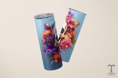 3D Floral Gold Skull 20oz Sublimation Tumbler Wrap Design Product Image 3