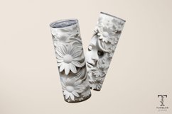 3D White Flowers and Girl Relief Sublimation Tumbler Wrap Product Image 3