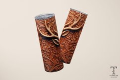 3D Rustic Leather Deer 20oz Sublimation Tumbler Wrap Product Image 3
