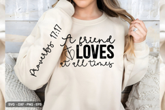 A friend Loves At All - Christian Sleeve T-Shirt Design Product Image 3