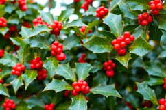 Red Berries With Leaves Background Product Image 1