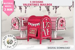 Valentine&#039;s Mailboxes Laser Cut Bundle. Love Mailboxes SVG Product Image 1