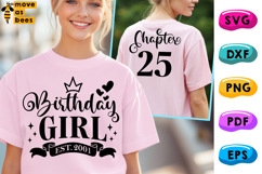 25th Birthday Girl Svg, Png, Est 2001 Chapter 25 Girl Shirt Product Image 1