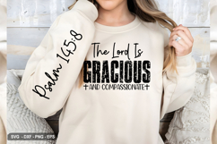 The Lord Is Gracious And- Christian Sleeve T-Shirt Design Product Image 2