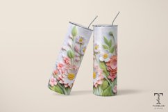 3D Wildflowers Relief 20oz Sublimation Tumbler Wrap Product Image 4
