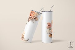 3D Orange Flowers 20oz Sublimation Tumbler Wrap Design Product Image 5