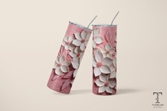 3D Pink and White Flowers 20oz Sublimation Tumbler Wrap Product Image 4