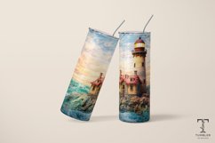 3D Embroidered Lighthouse 20oz Sublimation Tumbler Wrap Product Image 4