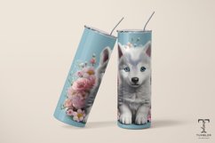 3D Cute Floral Wolf 20oz Sublimation Tumbler Wrap Product Image 4