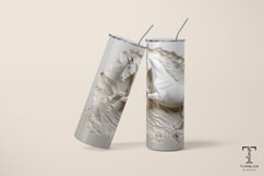 3D White Horse Relief 20oz Sublimation Tumbler Wrap Product Image 5