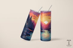 Seamless Futuristic Sunshine 20oz Sublimation Tumbler Wrap Product Image 5