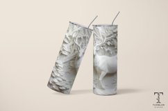 3D White Deer Relief 20oz Sublimation Tumbler Wrap Product Image 4