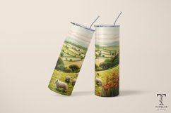 3D Embroidered Floral Landscape Sublimation Tumbler Wrap Product Image 4