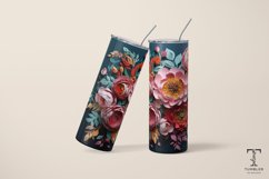 3D Colorful Flowers 20oz Sublimation Tumbler Wrap Design Product Image 5
