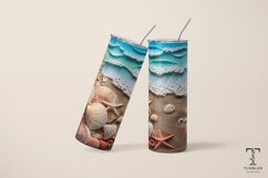 3D Seashell 20oz Sublimation Tumbler Wrap Design Product Image 4