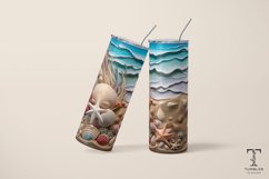 3D Seashell 20oz Sublimation Tumbler Wrap Design Product Image 4