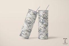 3D White Blue Wildflowers 20oz Sublimation Tumbler Wrap Product Image 4
