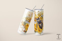 Watercolor Honeycomb Bee 20oz Sublimation Tumbler Wrap Product Image 4