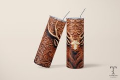 3D Rustic Leather Deer 20oz Sublimation Tumbler Wrap Product Image 4