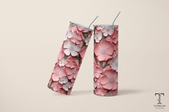 3D Pink and White Flowers 20oz Sublimation Tumbler Wrap Product Image 4