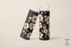 3D Pink and White Wildflowers 20oz Sublimation Tumbler Wrap Product Image 4