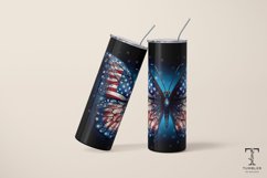 3D American Flag Butterfly 20oz Sublimation Tumbler Wrap Product Image 4