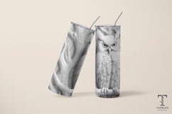 3D White Owl Relief 20oz Sublimation Tumbler Wrap Design Product Image 4
