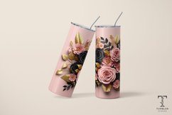 3D Gold and White Flowers 20oz Sublimation Tumbler Wrap Product Image 5