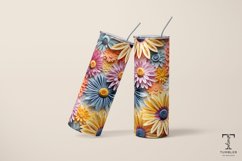 3D Embroidered Pastel Flowers 20oz Sublimation Tumbler Wrap Product Image 4