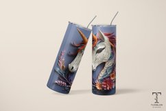 3D Unicorn Paper Art 20oz Sublimation Tumbler Wrap Design Product Image 5