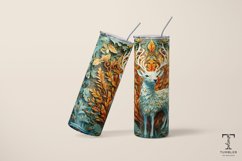 3D Deer in Forest Paper Art 20oz Sublimation Tumbler Wrap Product Image 4