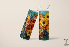 3D Sunflowers Paper Art 20oz Sublimation Tumbler Wrap Design Product Image 4