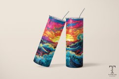 Colorful Sunshine Wave 20oz Sublimation Tumbler Wrap Product Image 4
