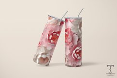 3D Pink Peony Flowers 20oz Sublimation Tumbler Wrap Design Product Image 4