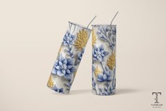 3D Blue and Yellow Wildflowers 20oz Sublimation Tumbler Wrap Product Image 4