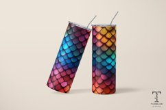 3D Rainbow Colors Dragon Scale 20oz Sublimation Tumbler Wrap Product Image 5