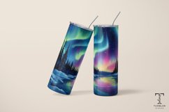 Alcohol Ink Northern Lights 20oz Sublimation Tumbler Wrap Product Image 5