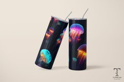 Neon Color Jellyfish 20oz Sublimation Tumbler Wrap Design Product Image 5