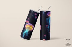 Neon Color Jellyfish 20oz Sublimation Tumbler Wrap Design Product Image 4