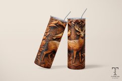 3D Rustic Leather Deer 20oz Sublimation Tumbler Wrap Product Image 4