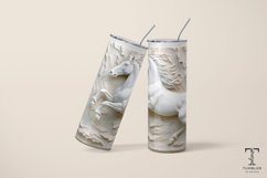 3D White Horse Relief 20oz Sublimation Tumbler Wrap Product Image 4